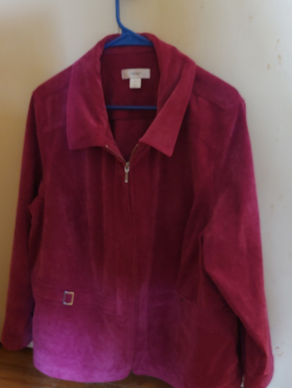 CJ Banks Berry Corduroy Zip Jacket